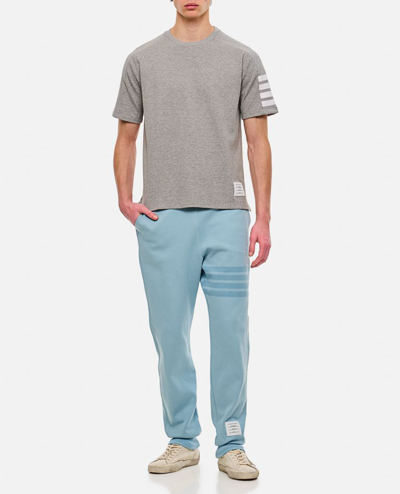 Shop Thom Browne Classic 4 Bar Stripe Cotton Sweatpants In Sky Blue