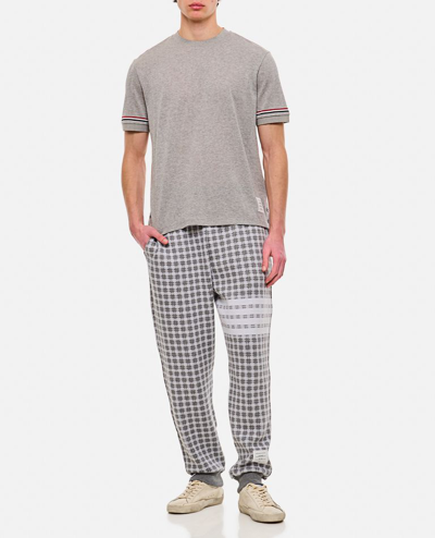 Shop Thom Browne Ribbed Cuff T-shirt In Grey