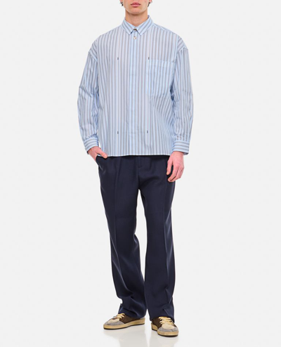 Shop Jacquemus Manches Longue Cotton Shirt In Sky Blue