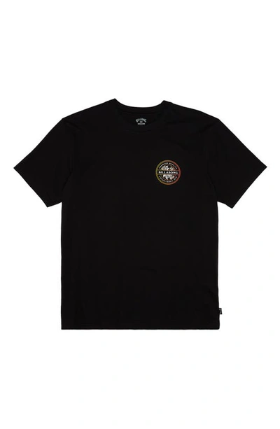Shop Billabong Kids' Rotor Cotton Graphic T-shirt In Black
