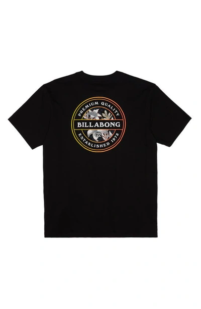 Shop Billabong Kids' Rotor Cotton Graphic T-shirt In Black