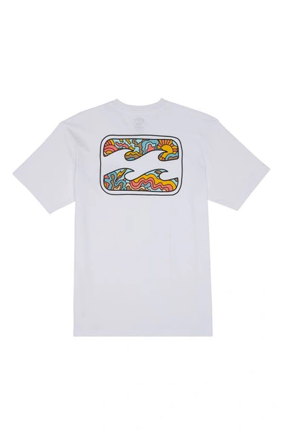 Shop Billabong Kids' Crayon Wave Cotton Graphic T-shirt In White