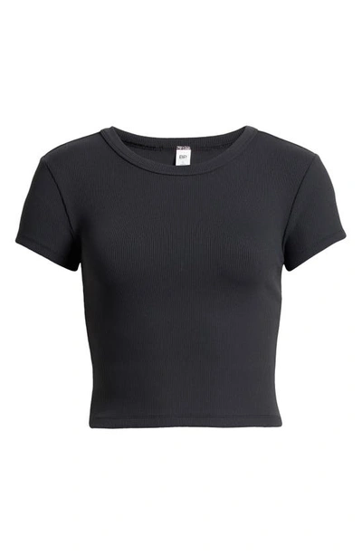 Bp. Compact Rib Crop Baby Tee In Black Night