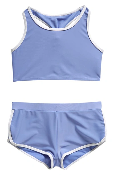 Shop Ava & Yelly Kids' Two-piece Swimsuit In Peri Blue
