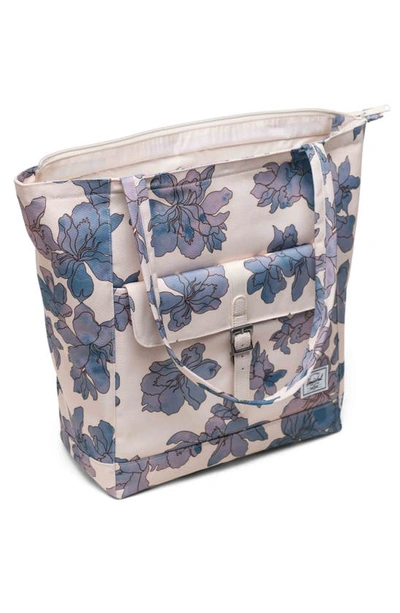 Shop Herschel Supply Co Retreat Recycled Polyester Tote In Moonbeam Floral Waves