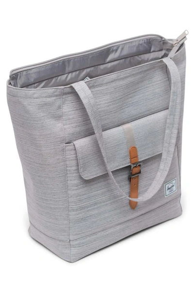 Shop Herschel Supply Co Retreat Recycled Polyester Tote In Light Grey Crosshatch