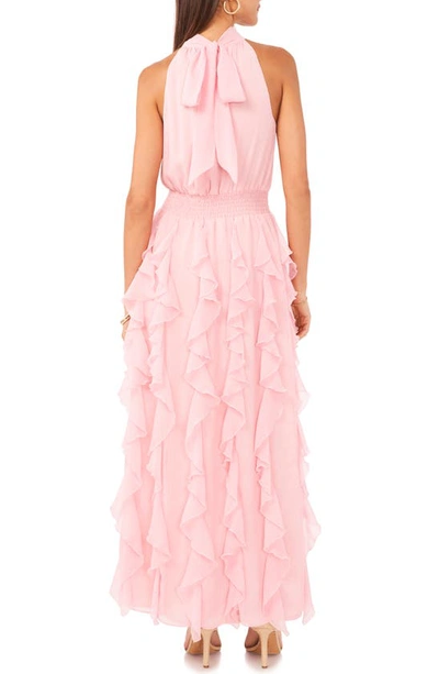 Shop 1.state Cascade Ruffle Chiffon Maxi Dress In Rose Linen
