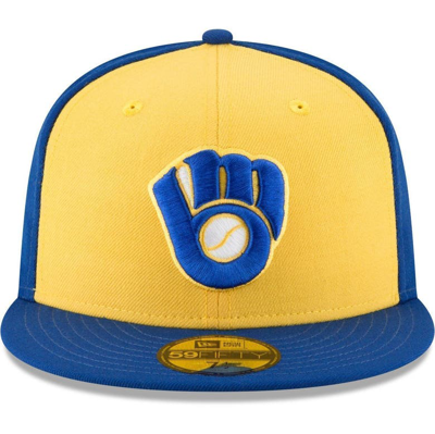 Shop New Era Yellow Milwaukee Brewers Cooperstown Collection Wool 59fifty Fitted Hat