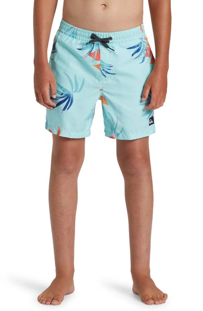 Shop Quiksilver Kids' Everyday Heritage Volley Swim Trunks In Limpet Shell