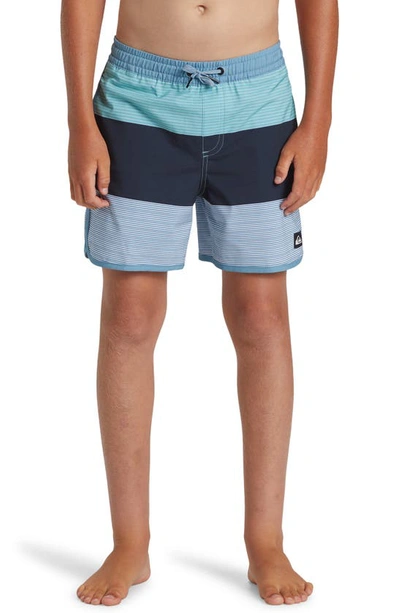 Shop Quiksilver Surfsilk Tijuana Volley Swim Trunks In Blue Shadow