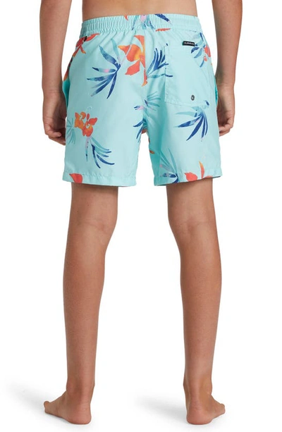 Shop Quiksilver Kids' Everyday Heritage Volley Swim Trunks In Limpet Shell