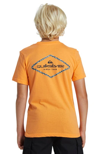 Shop Quiksilver Kids' Omni Lock Cotton Graphic T-shirt In Tangerine