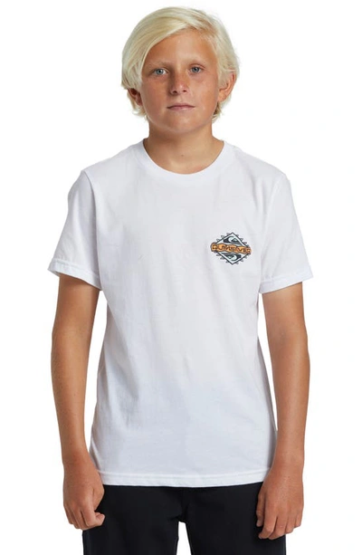 Shop Quiksilver Kids' Rainmaker Bt0 Cotton Graphic T-shirt In White