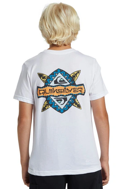 Shop Quiksilver Kids' Rainmaker Bt0 Cotton Graphic T-shirt In White