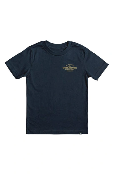 Shop Quiksilver Kids' Tradesmith Logo Graphic T-shirt In Dark Navy