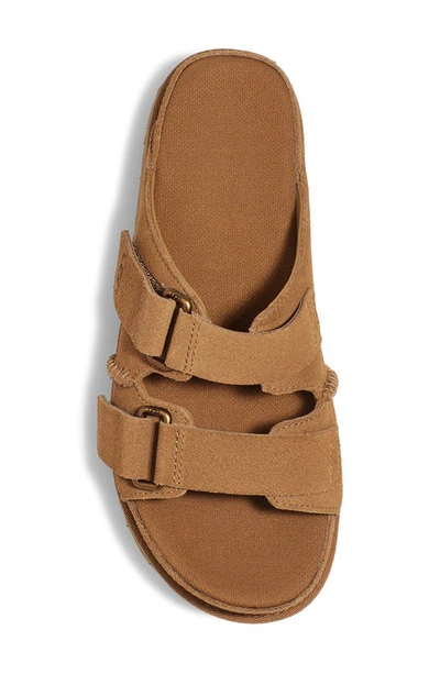 Shop Ugg Goldenstar Platform Slide Sandal In Chestnut
