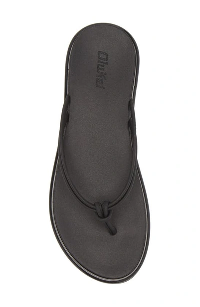 Olukai Aukai Flip Flop In Black / Black