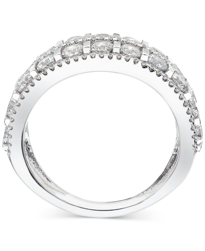 Macy's Diamond Double Row Anniversary Ring (2 Ct. T.w.) In 14k White Gold In White Gold