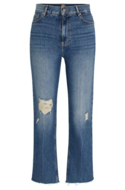 Shop Hugo Boss Slim-fit Jeans In Blue Stretch Denim