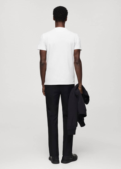 Shop Mango Breathable Microstructure T-shirt White In Blanc