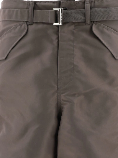 Shop Sacai Nylon Twill Shorts In Grey