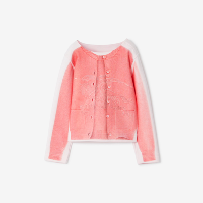 Shop Burberry Childrens Cardigan Print Sweatshirt In Alabaster Pink