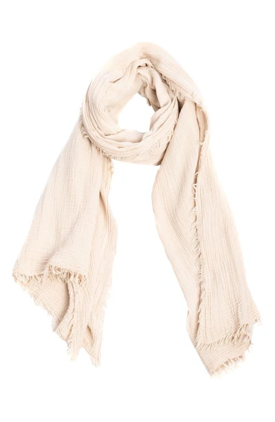 Saachi Gauze Cotton Scarf In Beige