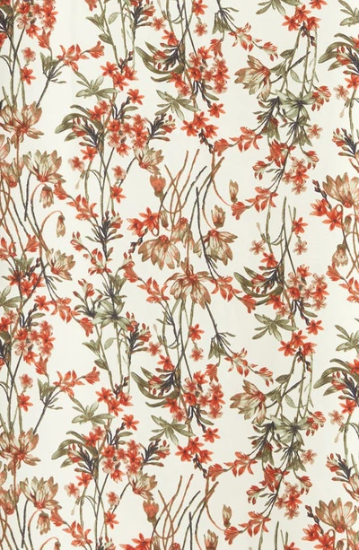 Treasure & Bond Floral Print Long Sleeve Minidress In Ivory Multi