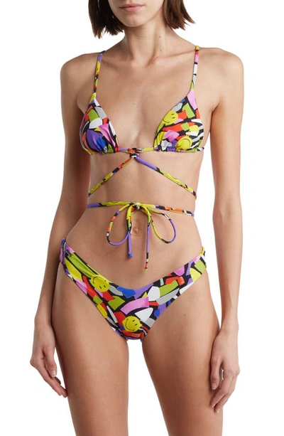 Shop Maaji Smiledelic Coco Journey Reversible Two-piece Bikini In Purple Multi