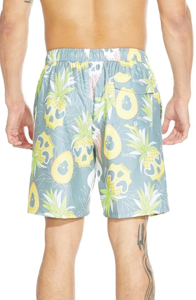 Shop Micros Tropical Skull Board Shorts In Gray