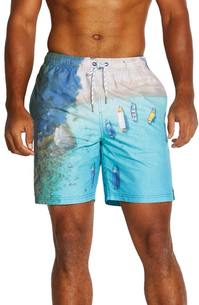Shop Micros Cove Board Shorts In Turquoise