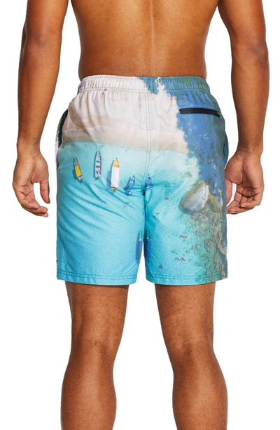 Shop Micros Cove Board Shorts In Turquoise