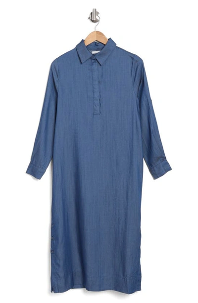 Shop Stitchdrop Stockton Long Sleeve Shirtdress In Med Wash