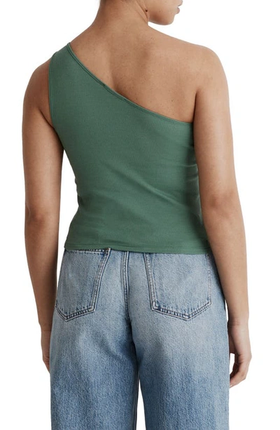 Madewell Brightside One-shoulder Tank In Trellis Green