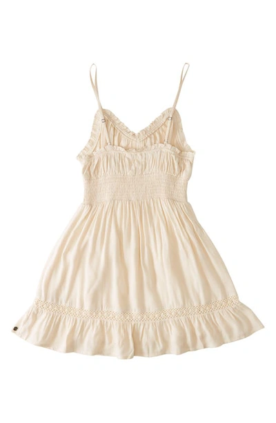 Roxy There She Goes Smocked Waist Minidress In Tapioca