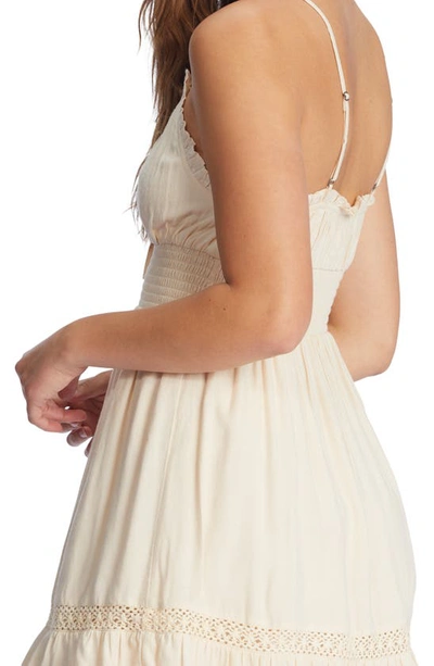 Roxy There She Goes Smocked Waist Minidress In Tapioca