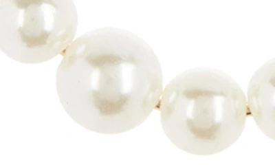 Shop Tasha Imitation Pearl Hoop Earrings In Ivory