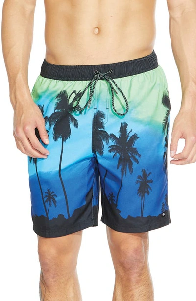 Shop Micros Ocean Ave Swim Shorts In Teal