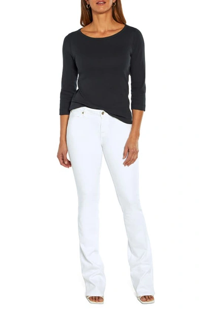 Shop Three Dots Cotton Boatneck Top In Black