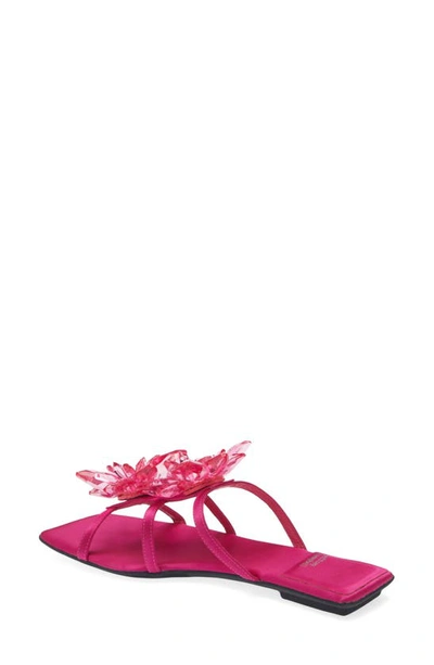 Jeffrey Campbell Crystalize Slide Sandal In Fuchsia Satin