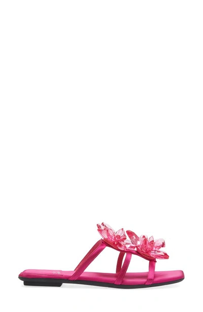 Jeffrey Campbell Crystalize Slide Sandal In Fuchsia Satin