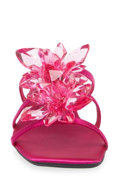 Jeffrey Campbell Crystalize Slide Sandal In Fuchsia Satin