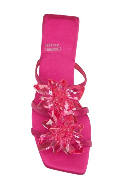 Jeffrey Campbell Crystalize Slide Sandal In Fuchsia Satin