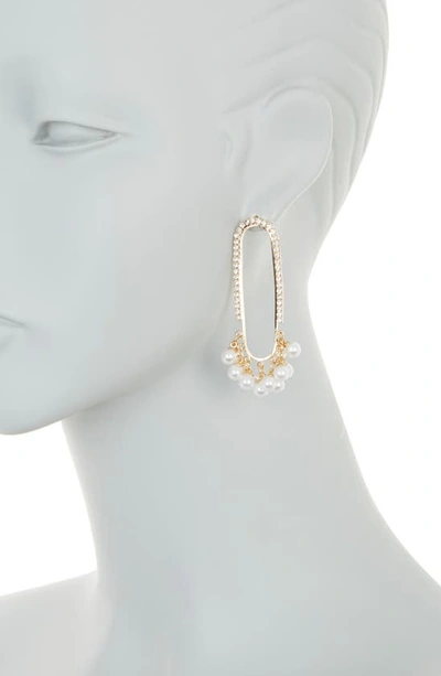 Shop Tasha Crystal & Imitation Pearl Statement Earrings In Gold