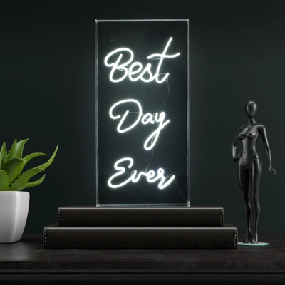 Shop Jonathan Y Best Day Ever 11.75" X 23.63" Contemporary Glam Acrylic Box Usb Operated Led Neon Light