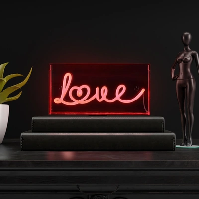 Shop Jonathan Y Love 11.88" X 5.88" Contemporary Glam Acrylic Box Usb Operated Led Neon Light