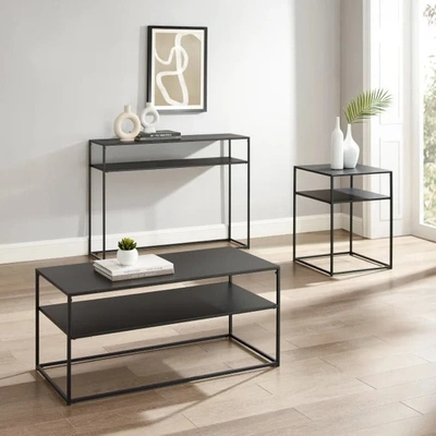 Crosley 3pc Braxton Coffee And Accent Table Set