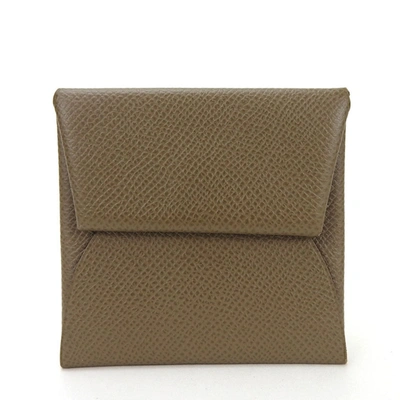 Shop Hermes Leather Wallet () In Brown