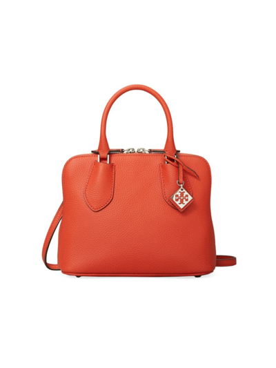 Shop Tory Burch Women's Mini Pebbled Leather Swing Bag In Poppy Red