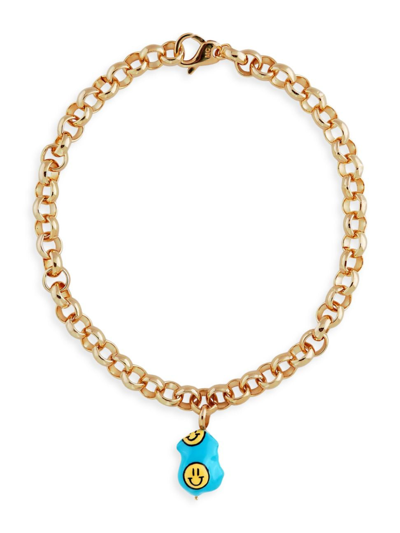 Shop Martha Calvo Women's Smiles All Around 14k Gold-plated & Baroque Pearl Necklace In Blue